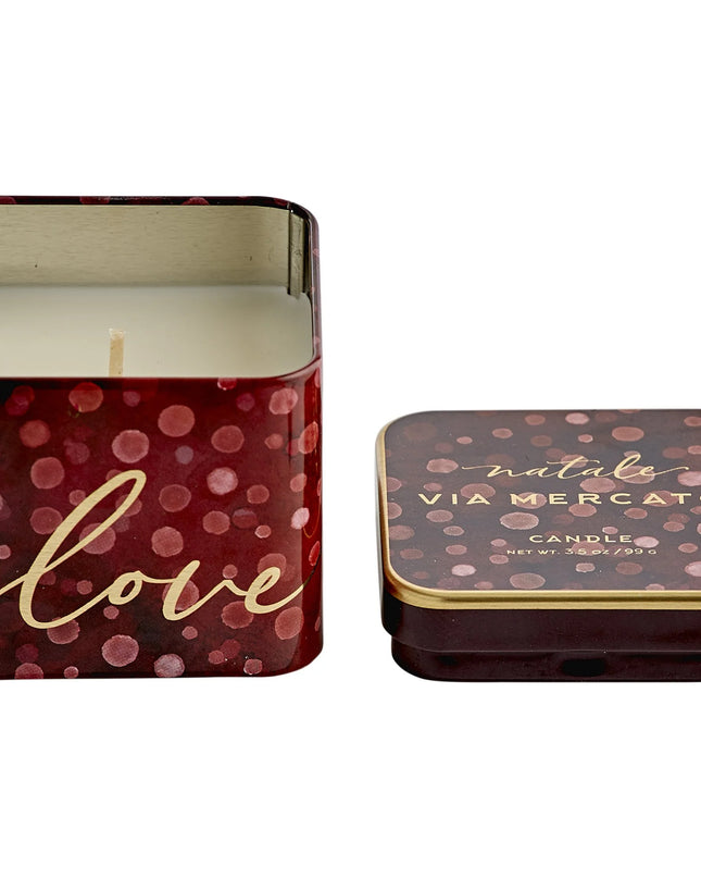 VIA MERCATO Natale Square Candle - Love