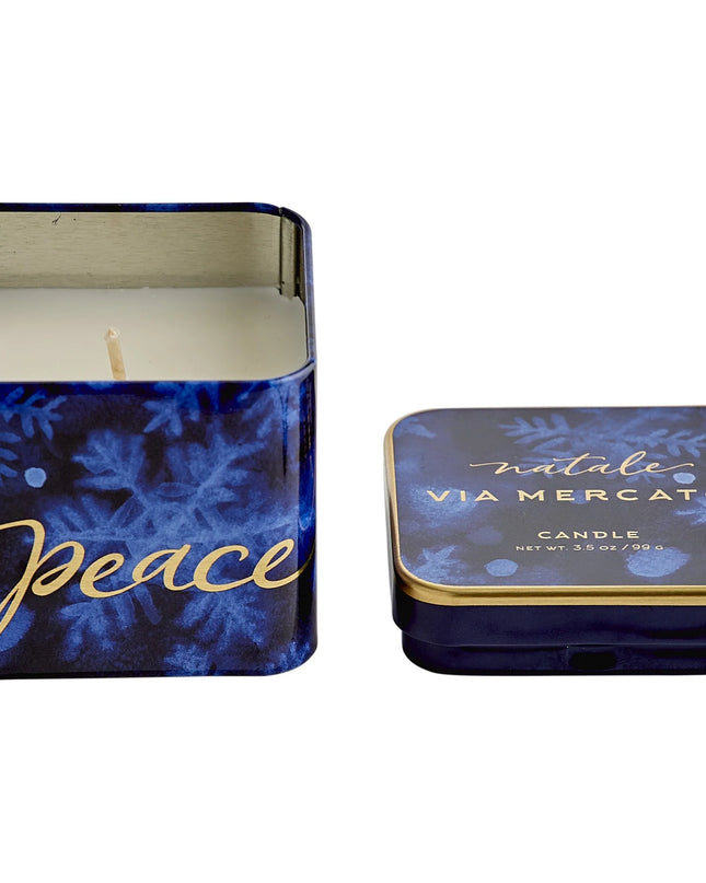 VIA MERCATO Natale Square Candle - Peace