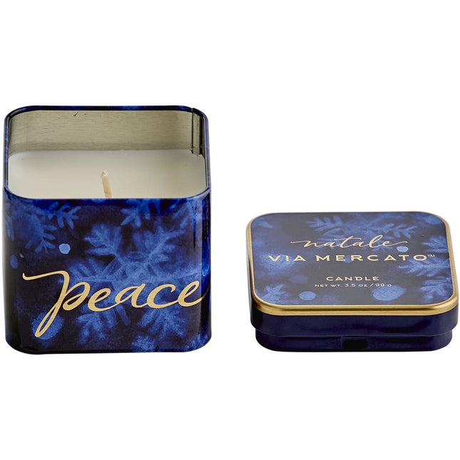 VIA MERCATO Natale Square Candle - Peace