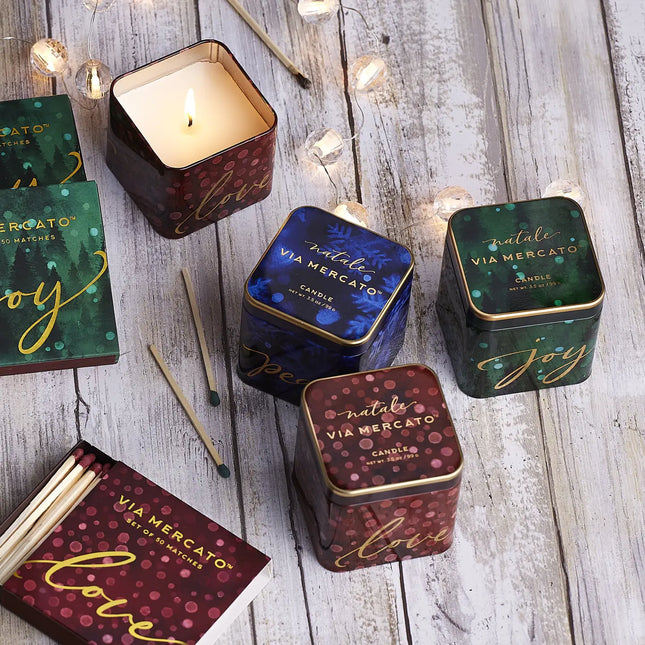 VIA MERCATO Natale Square Candle - Love