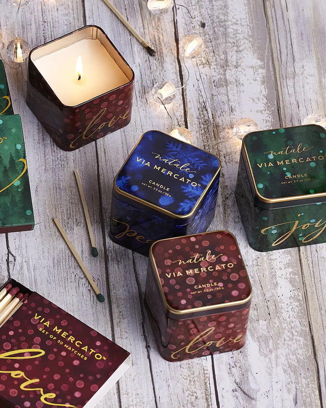 VIA MERCATO Natale Square Candle - Love
