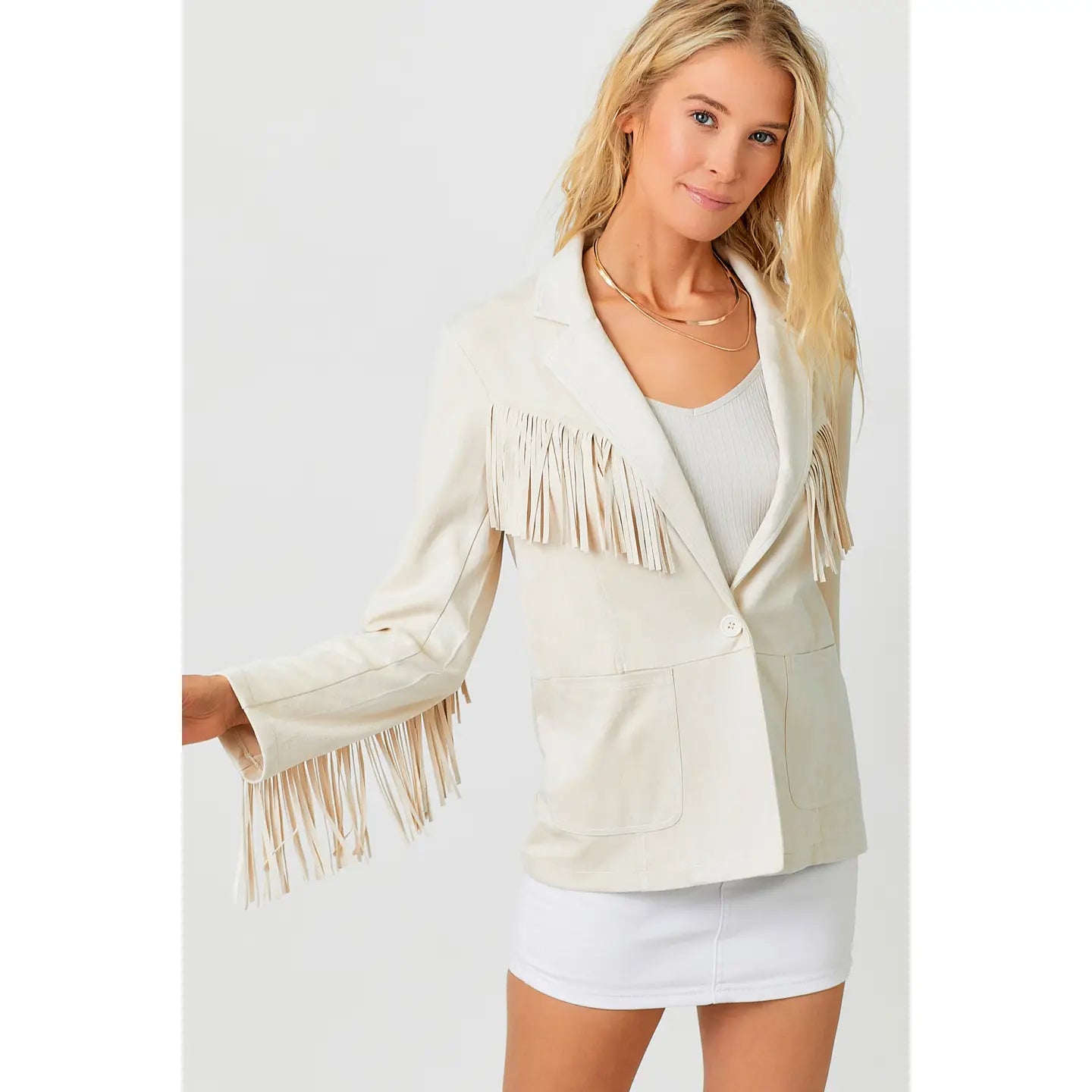 MYSTREE Fringe Blazer