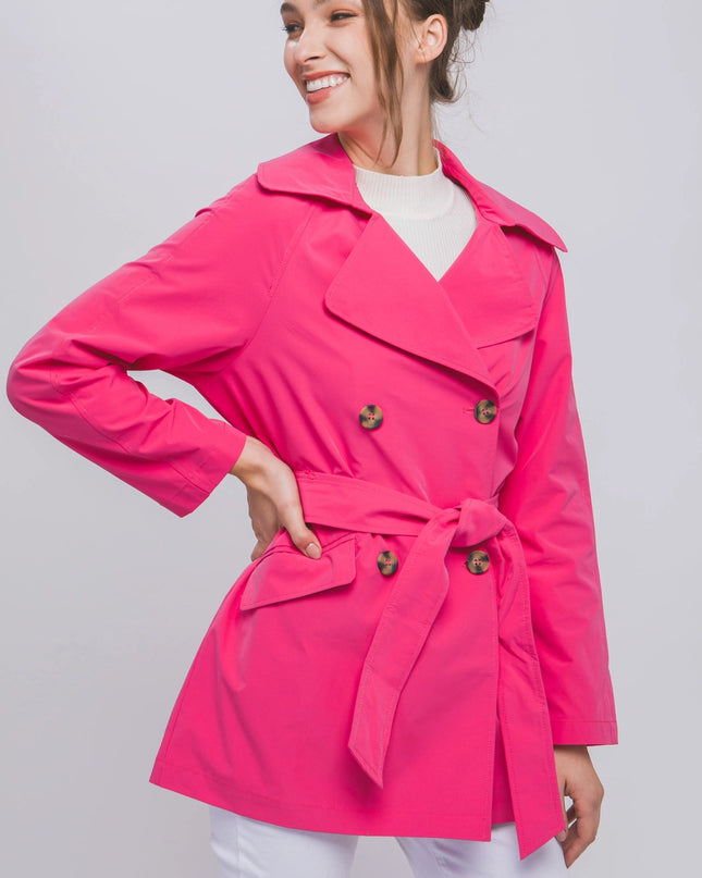 LOVE TREE LIGHT WEIGHT TRENCH COAT W/ TIE