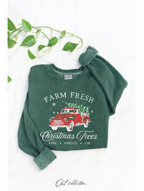 Farm Fresh Christmas Mineral Graphic Sweatshirt