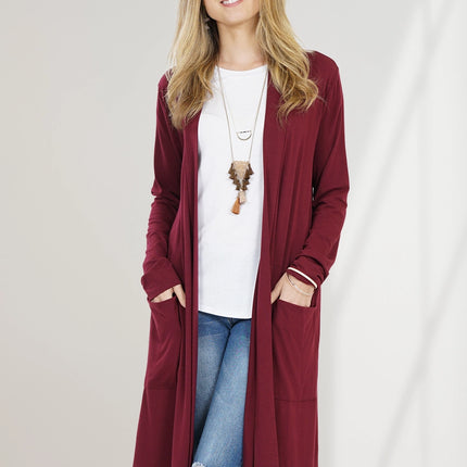 SLOUCHY LONG SLEEVE OPEN CARDIGAN