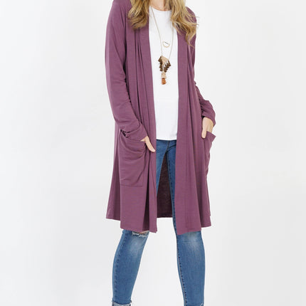 SLOUCHY LONG SLEEVE OPEN CARDIGAN