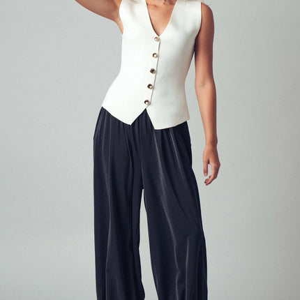 Urban Daizy Sculpted Button-Front Knit Vest