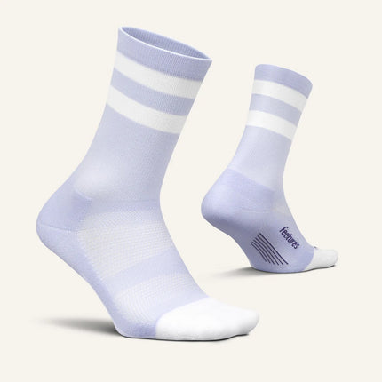 Feetures Elite Light Cushion Mini Crew - Lilac High Top Stripe