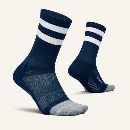 Feetures Elite Light Cushion Mini Crew - Navy High Top Stripe