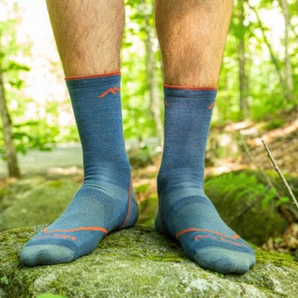 Darn Tough Men's Light Hiker Micro Crew Lightweight Hiking Socks - Denim