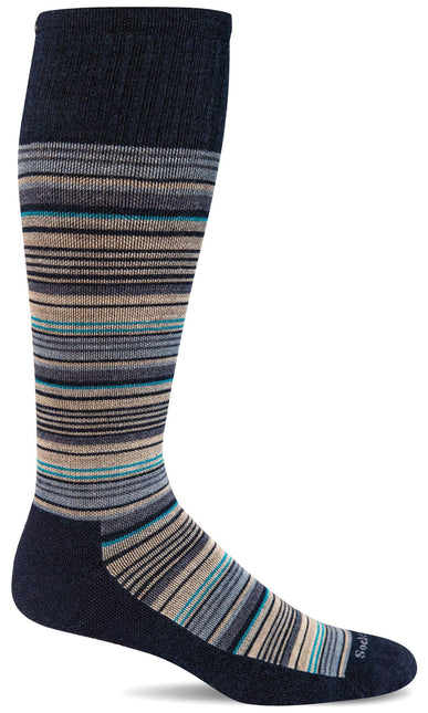 Sockwell Men’s Sunset Stripe | Moderate Graduated Compression Socks - Navy