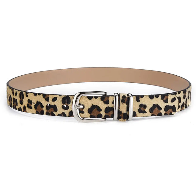 ACCITY Vintage Leopard Pin Buckle Belt