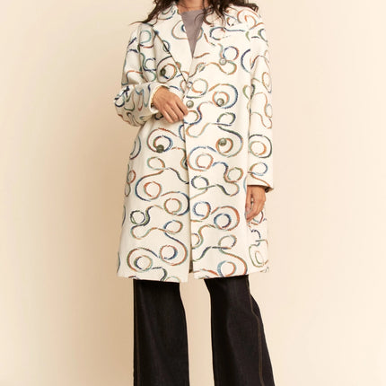 DAVI & DANI Embroidered Midi Jacket
