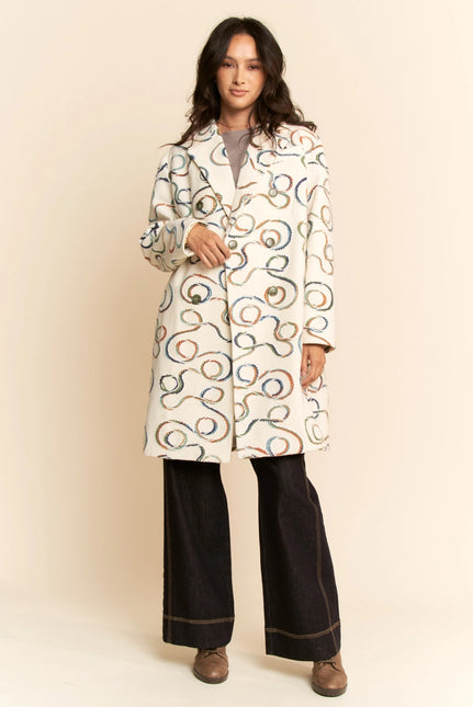 DAVI & DANI Embroidered Midi Jacket