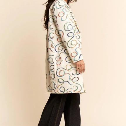 DAVI & DANI Embroidered Midi Jacket