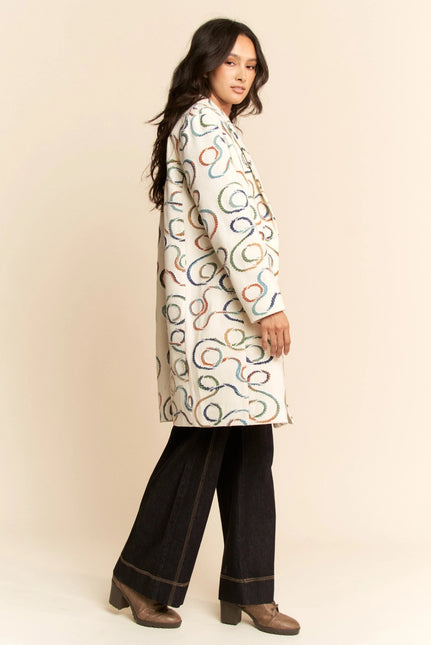DAVI & DANI Embroidered Midi Jacket