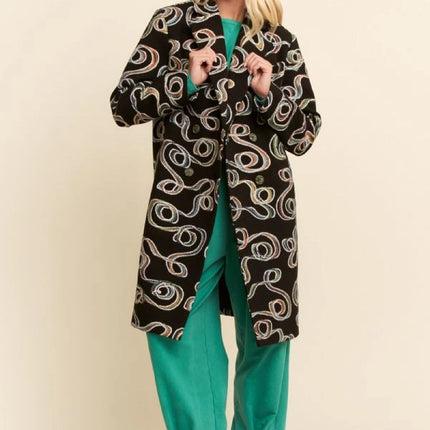 DAVI & DANI Embroidered Midi Jacket