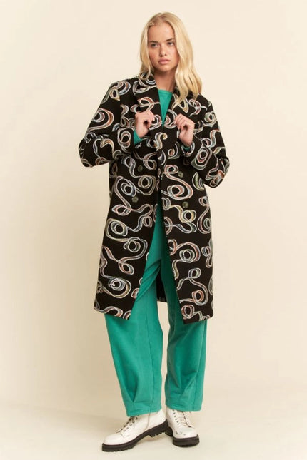 DAVI & DANI Embroidered Midi Jacket