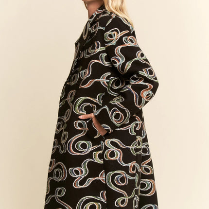 DAVI & DANI Embroidered Midi Jacket