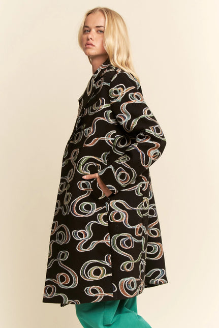 DAVI & DANI Embroidered Midi Jacket