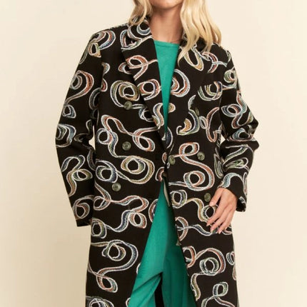 DAVI & DANI Embroidered Midi Jacket