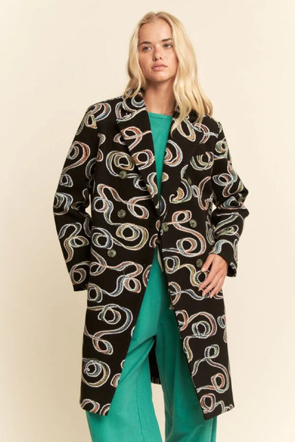 DAVI & DANI Embroidered Midi Jacket