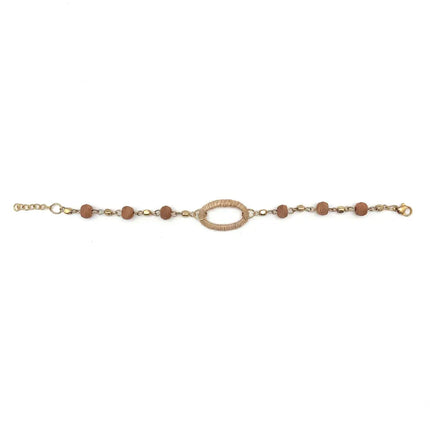 ANJU Sachi Bohemian Neutrals Collection Bracelet - Jute Oval Bead
