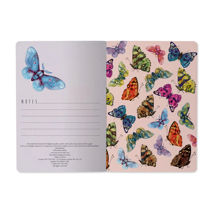 BV by Bruno Visconti A5 Notebook -  Butterflies On Blue