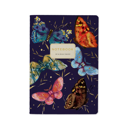 BV by Bruno Visconti A5 Notebook -  Butterflies On Blue
