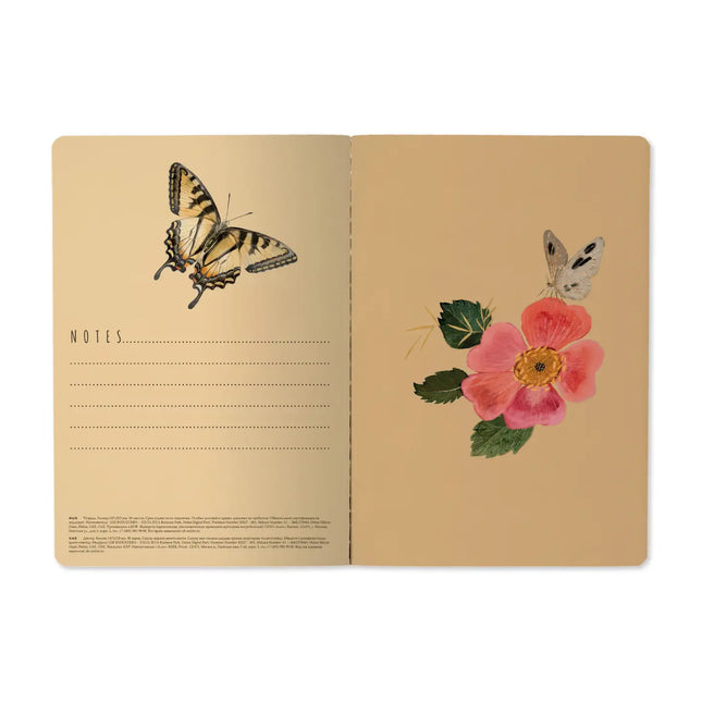 BV by Bruno Visconti A5 Notebook - Butterflies and Peonies