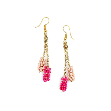 Sachi Cerise Collection Earrings - Dual Beaded Tubes