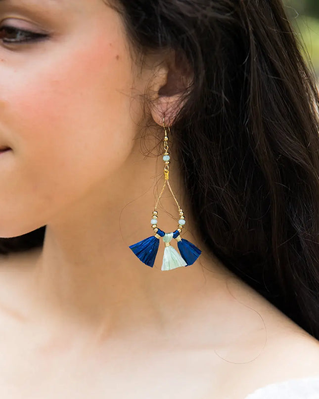 Sachi Raffia Tassels Earrings