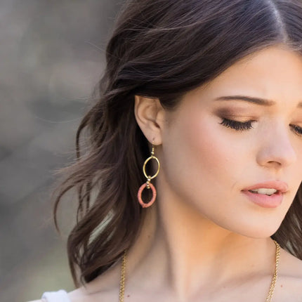 Sachi Terracotta Collection Earrings - Mini Links Gold Beads