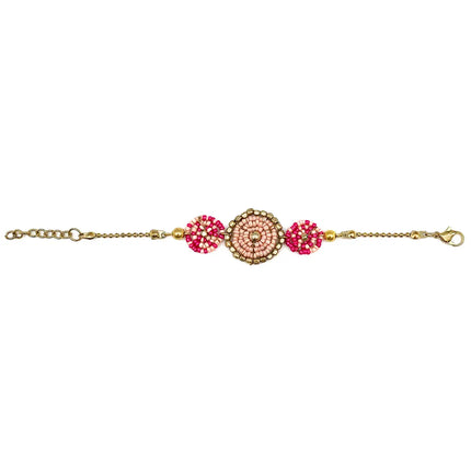 Sachi Cerise Collection Bracelet - Three Beaded Discs