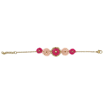 Sachi Cerise Collection Bracelet - Five Beaded Discs