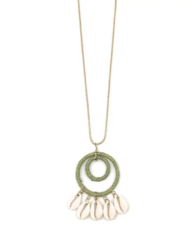 Sachi Calming Sage Collection Necklace - Ring, Cowrie Shells