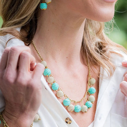 Sachi Turquoise Waters Necklace -Circle Dangle Beads
