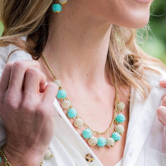 Sachi Turquoise Waters Necklace -Circle Dangle Beads