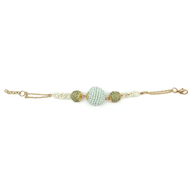 Sachi Calming Sage Collection Bracelet - Blue, Green Spheres