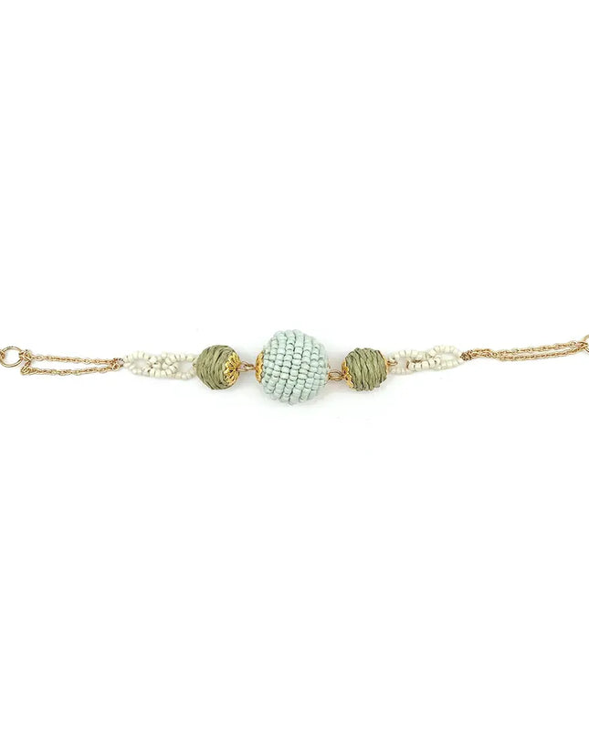 Sachi Calming Sage Collection Bracelet - Blue, Green Spheres