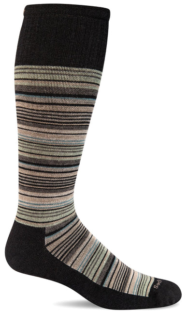 Sockwell Men’s Sunset Stripe | Moderate Graduated Compression Socks - Black