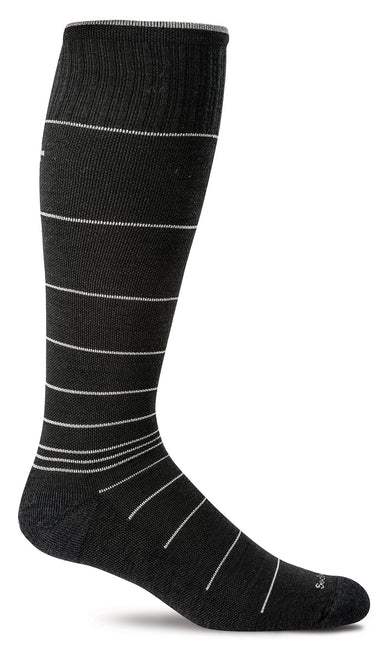 Sockwell Men’s Circulator Stripe | Moderate Graduated Compression Socks - Black