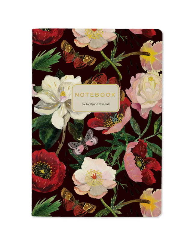 BV by Bruno Visconti Peonies On Black  Notebook