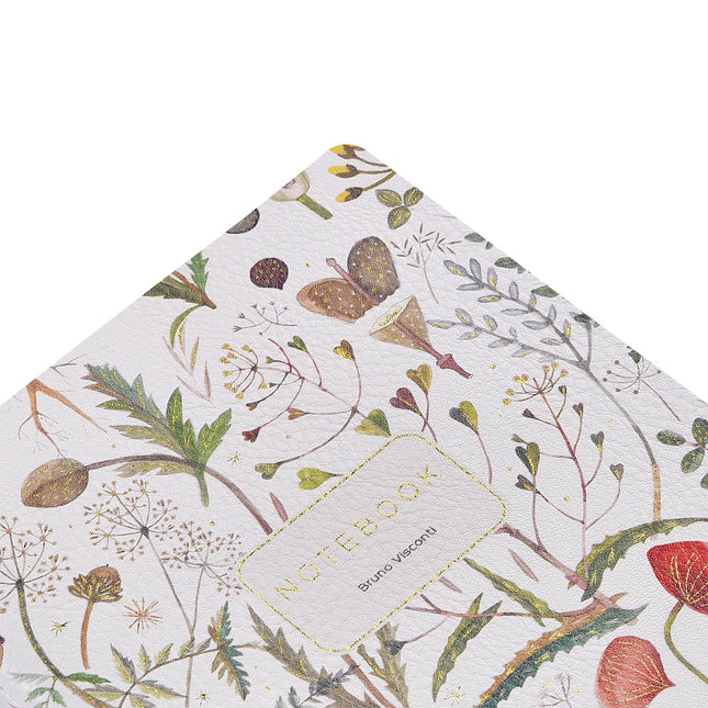 BV by Bruno Visconti Vegan Leather A5 Notebook - Greens and Flowers