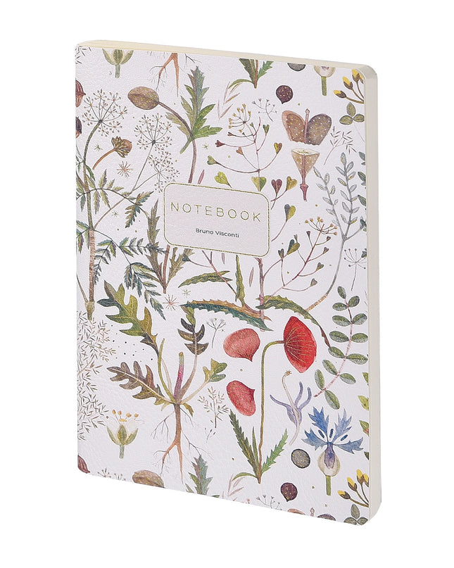BV by Bruno Visconti Vegan Leather A5 Notebook - Greens and Flowers