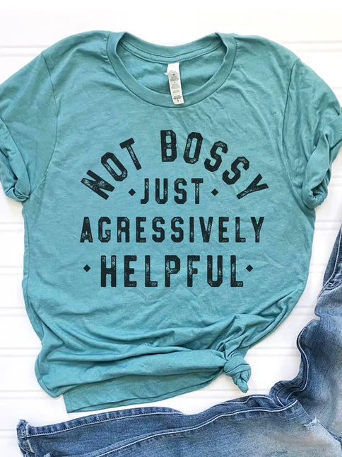 Not Bossy Sarcastic Vintage Funny Relatable Graphic Tee