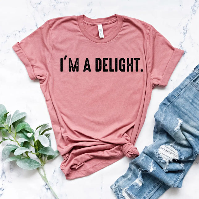 I'm A Delight Viral Sarcastic Funny Mama Vintage Graphic Tee