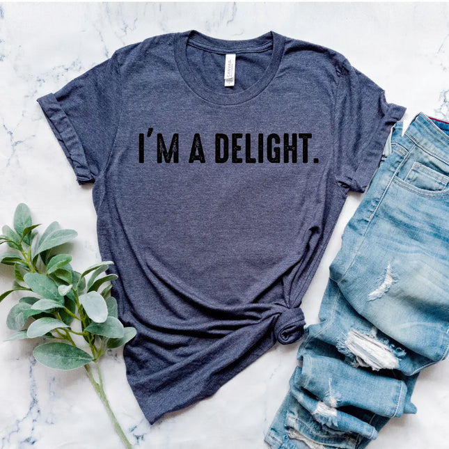 I'm A Delight Viral Sarcastic Funny Mama Vintage Graphic Tee
