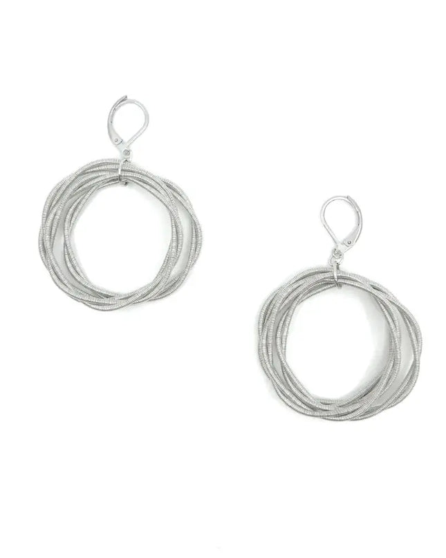 Sea Lily Silver Twist Loop Earring