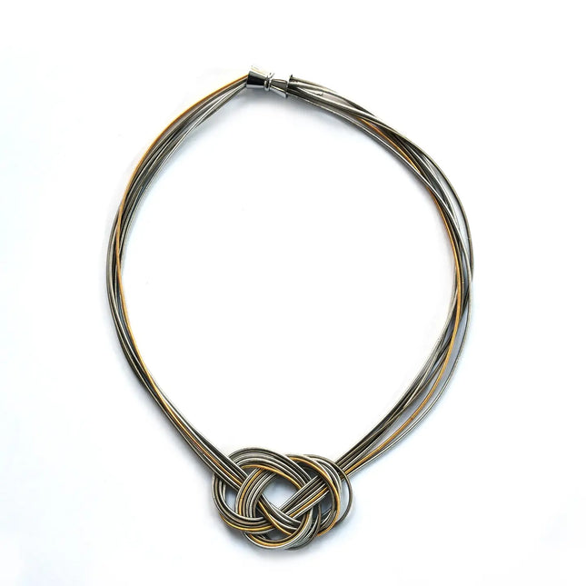 Sea Lily Silver, Gold, Bronze Figure 8 Knot Link & Chain Necklace